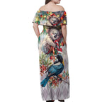 Koala and Tui Bird Christmas in July Family Matching Off Shoulder Maxi Dress and Hawaiian Shirt