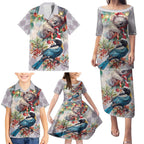 Koala and Tui Bird Christmas in July Family Matching Puletasi and Hawaiian Shirt