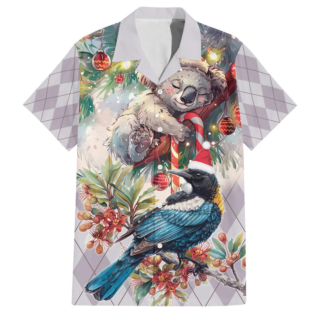 Koala and Tui Bird Christmas in July Family Matching Puletasi and Hawaiian Shirt