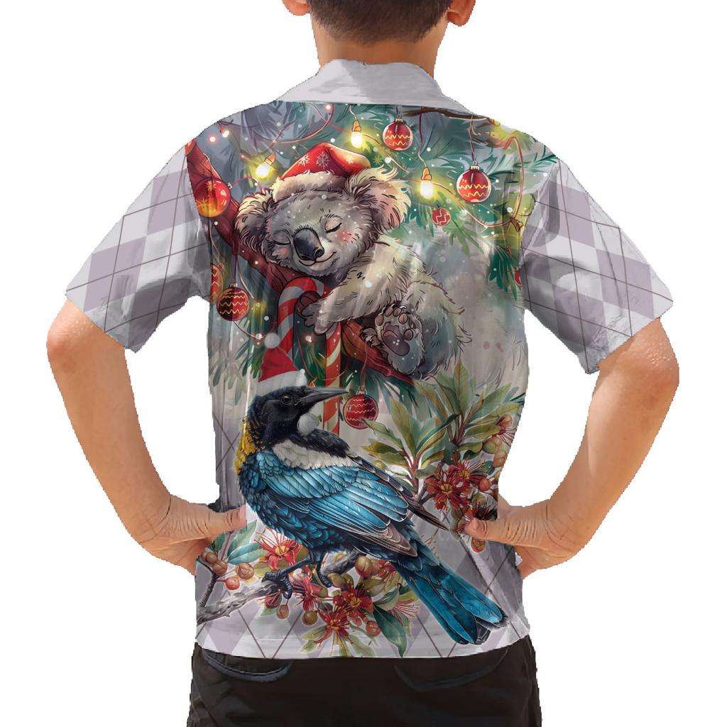 Koala and Tui Bird Christmas in July Family Matching Tank Maxi Dress and Hawaiian Shirt