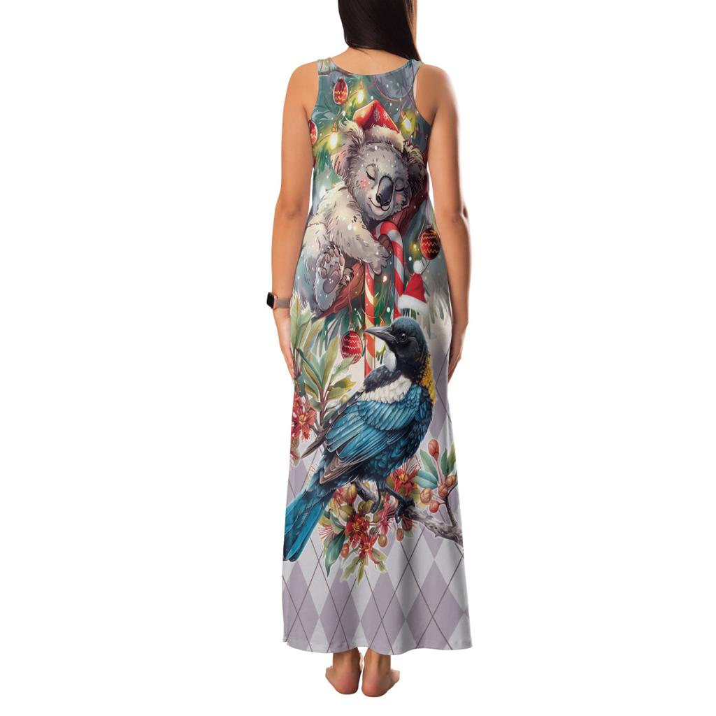Koala and Tui Bird Christmas in July Family Matching Tank Maxi Dress and Hawaiian Shirt