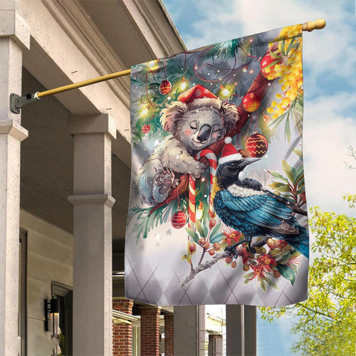 Koala and Tui Bird Christmas in July Garden Flag