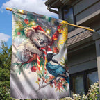 Koala and Tui Bird Christmas in July Garden Flag