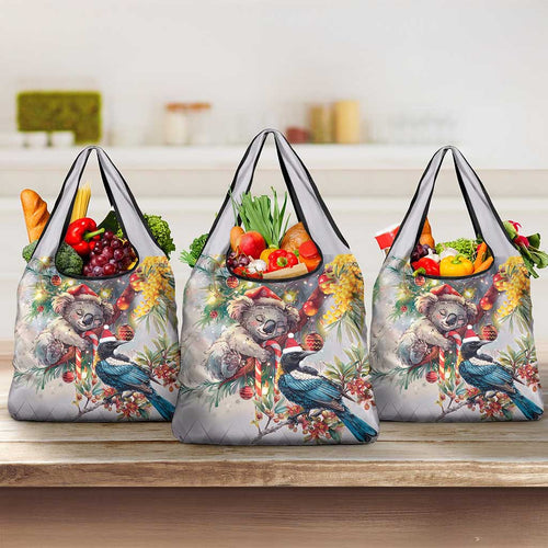 Koala and Tui Bird Christmas in July Grocery Bag