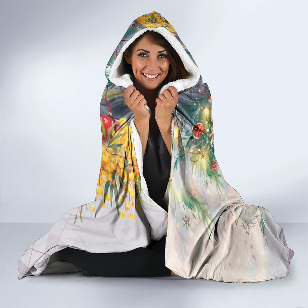 Koala and Tui Bird Christmas in July Hooded Blanket
