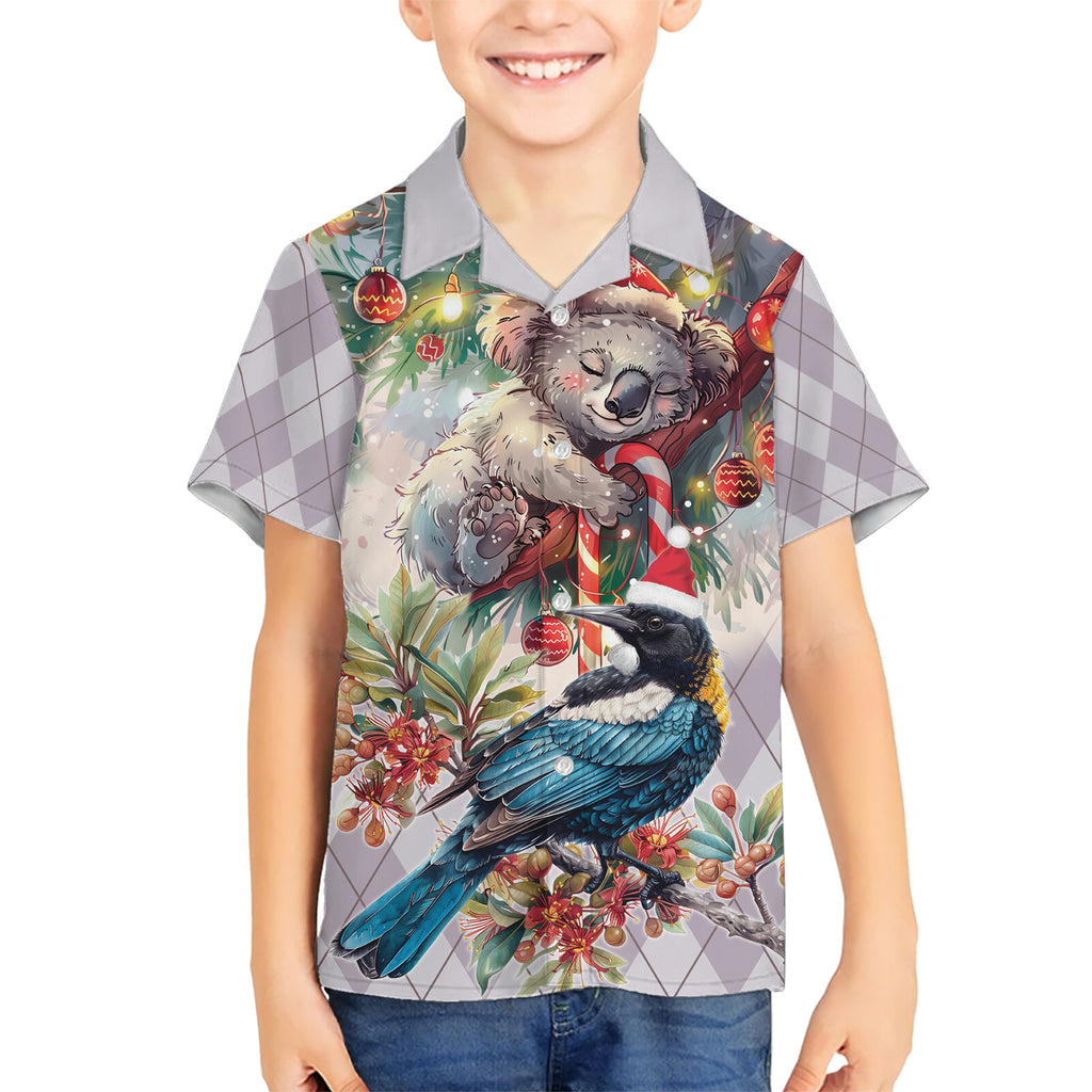 Koala and Tui Bird Christmas in July Kid Hawaiian Shirt