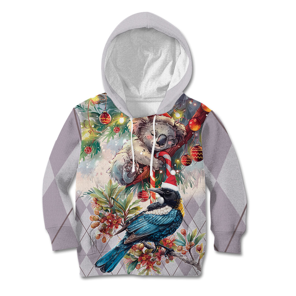 Koala and Tui Bird Christmas in July Kid Hoodie