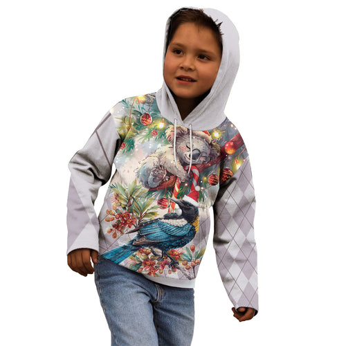 Koala and Tui Bird Christmas in July Kid Hoodie