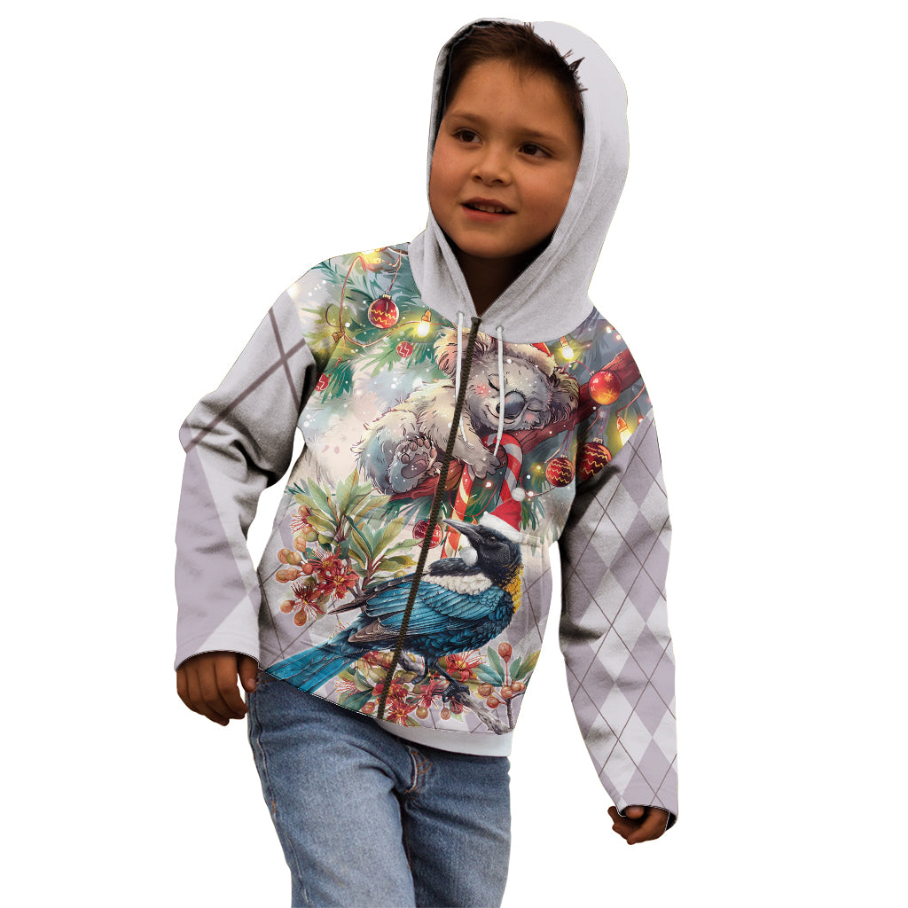 Koala and Tui Bird Christmas in July Kid Hoodie