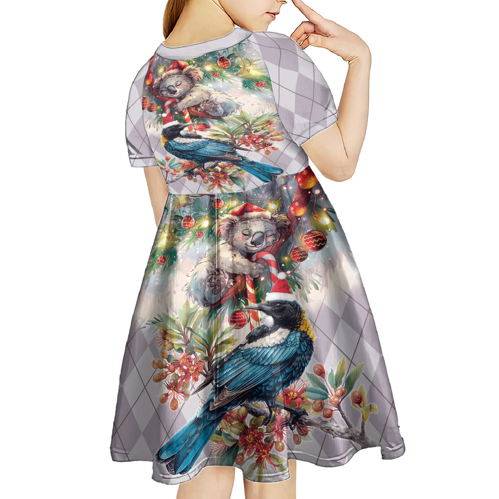 Koala and Tui Bird Christmas in July Kid Short Sleeve Dress