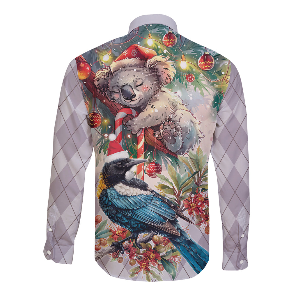 Koala and Tui Bird Christmas in July Long Sleeve Button Shirt