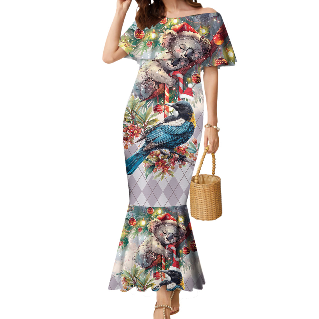 Koala and Tui Bird Christmas in July Mermaid Dress