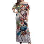 Koala and Tui Bird Christmas in July Off Shoulder Maxi Dress