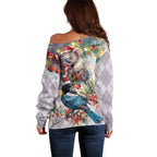 Koala and Tui Bird Christmas in July Off Shoulder Sweater