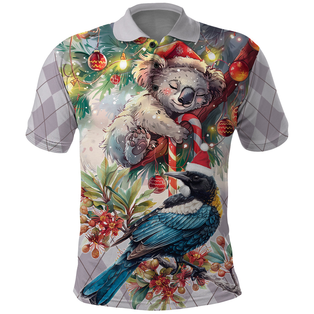 Koala and Tui Bird Christmas in July Polo Shirt