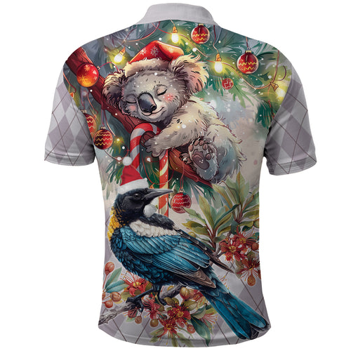 Koala and Tui Bird Christmas in July Polo Shirt