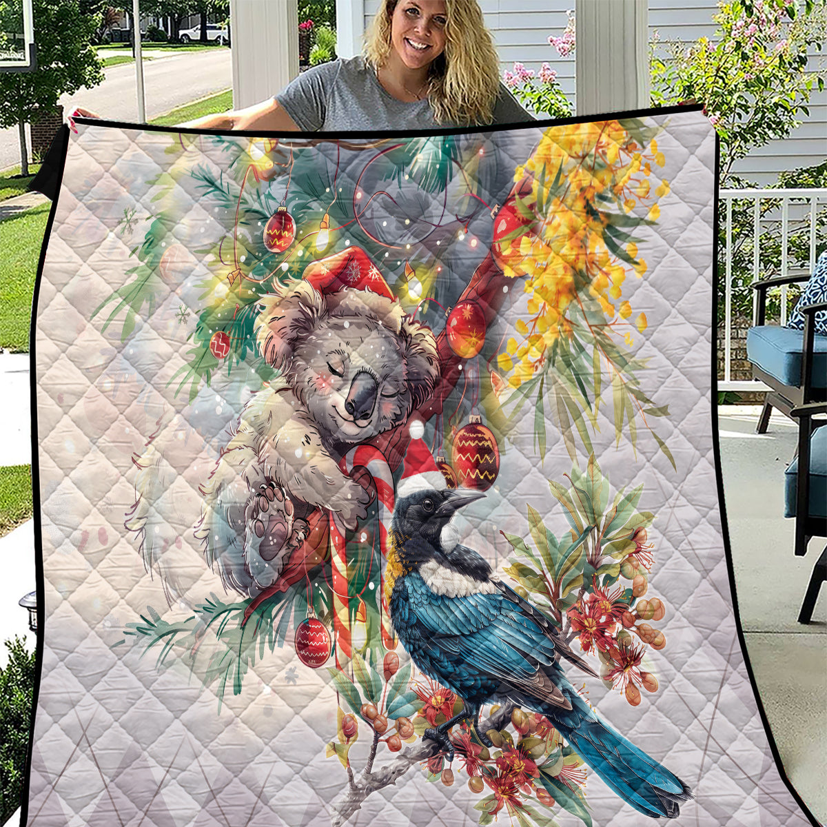 Koala and Tui Bird Christmas in July Quilt