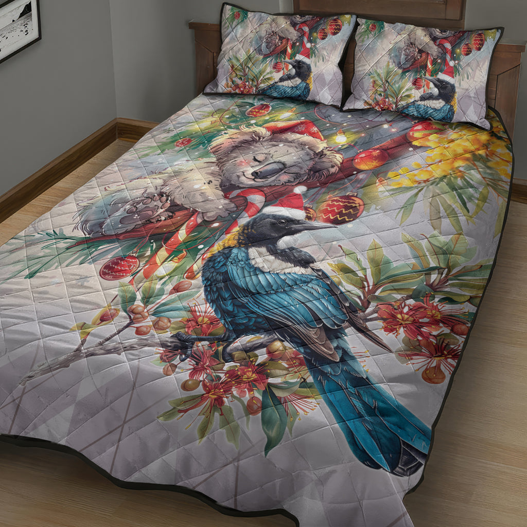 Koala and Tui Bird Christmas in July Quilt Bed Set