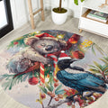 Koala and Tui Bird Christmas in July Round Carpet