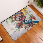 Koala and Tui Bird Christmas in July Rubber Doormat