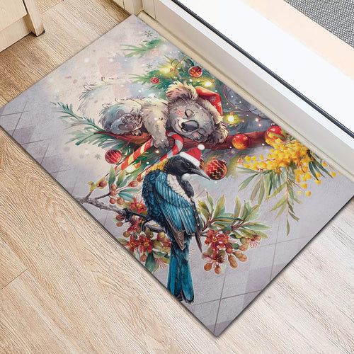 Koala and Tui Bird Christmas in July Rubber Doormat