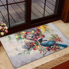 Koala and Tui Bird Christmas in July Rubber Doormat