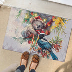 Koala and Tui Bird Christmas in July Rubber Doormat