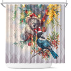 Koala and Tui Bird Christmas in July Shower Curtain