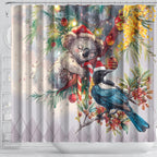 Koala and Tui Bird Christmas in July Shower Curtain