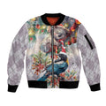 Koala and Tui Bird Christmas in July Sleeve Zip Bomber Jacket