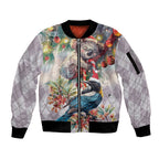 Koala and Tui Bird Christmas in July Sleeve Zip Bomber Jacket