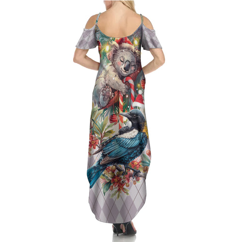 Koala and Tui Bird Christmas in July Summer Maxi Dress
