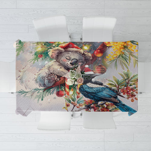 Koala and Tui Bird Christmas in July Tablecloth