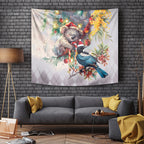 Koala and Tui Bird Christmas in July Tapestry