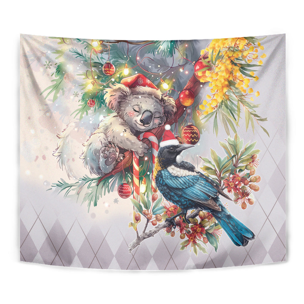 Koala and Tui Bird Christmas in July Tapestry