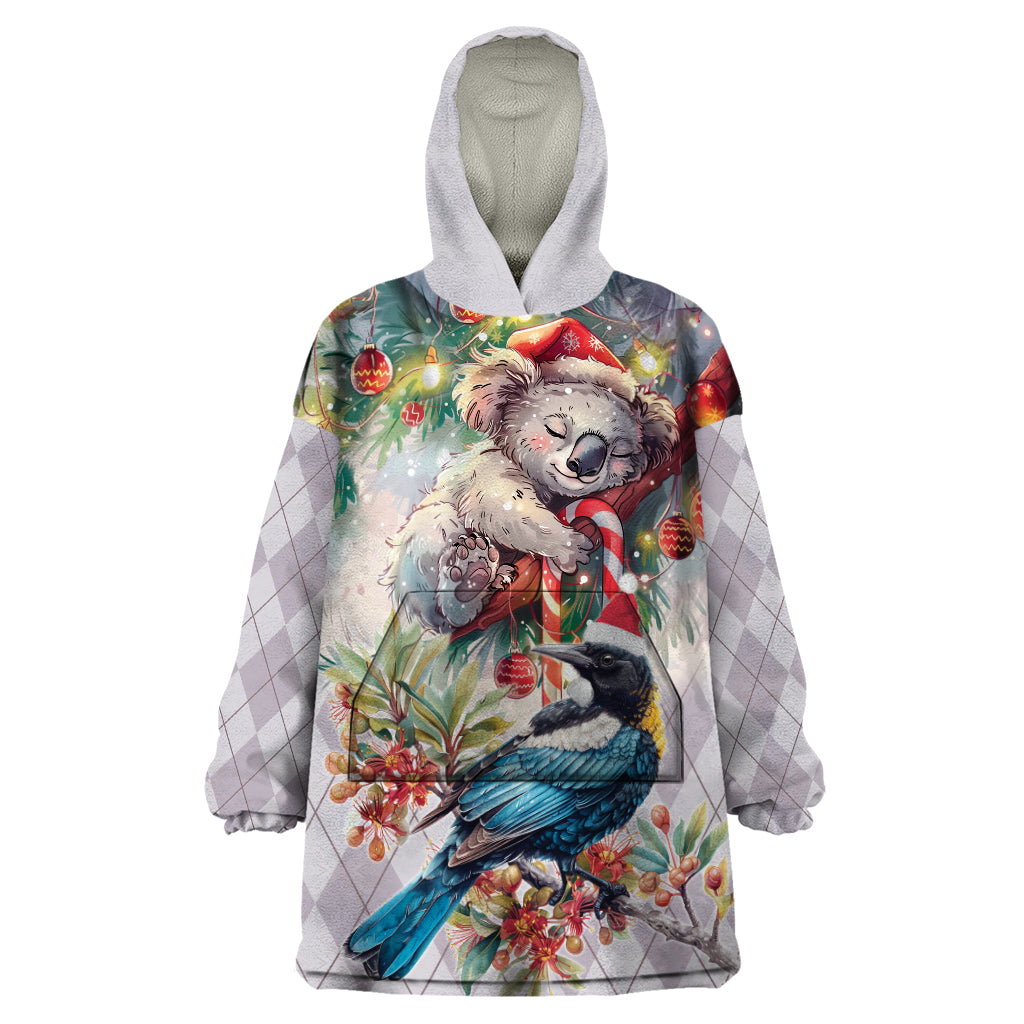 Koala and Tui Bird Christmas in July Wearable Blanket Hoodie