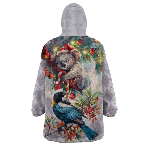 Koala and Tui Bird Christmas in July Wearable Blanket Hoodie