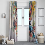 Koala and Tui Bird Christmas in July Window Curtain