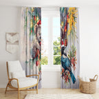 Koala and Tui Bird Christmas in July Window Curtain
