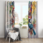 Koala and Tui Bird Christmas in July Window Curtain