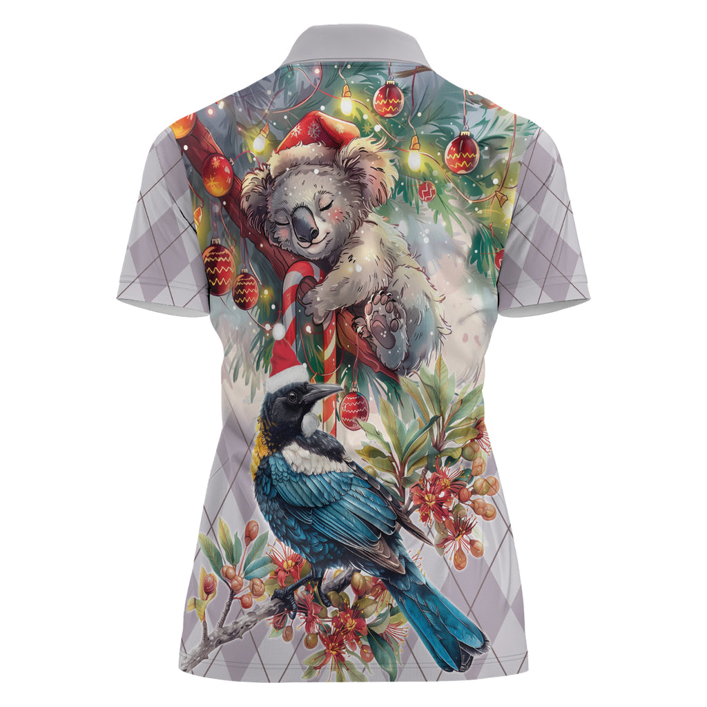 Koala and Tui Bird Christmas in July Women Polo Shirt