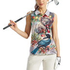Koala and Tui Bird Christmas in July Women Sleeveless Polo Shirt