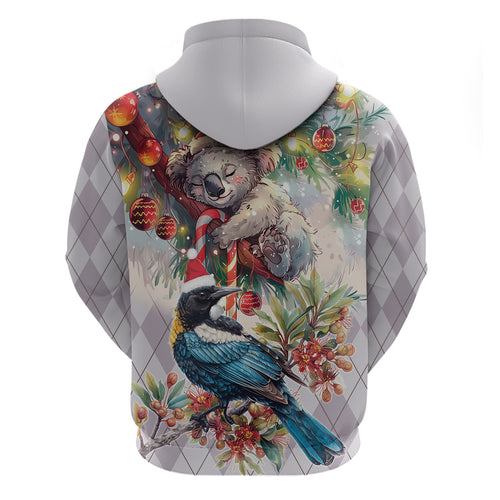 Koala and Tui Bird Christmas in July Zip Hoodie