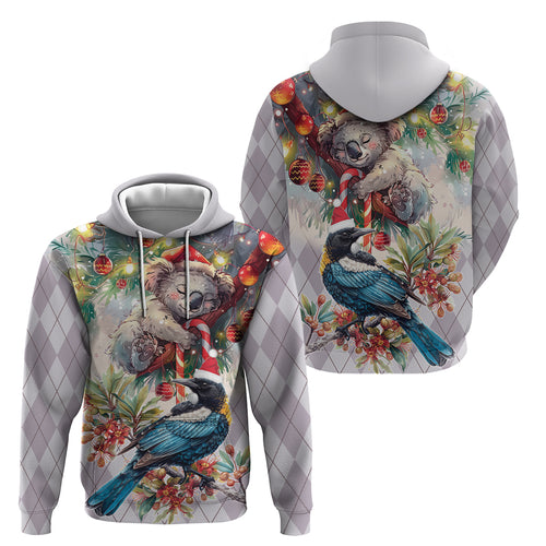 Koala and Tui Bird Christmas in July Zip Hoodie