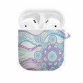 Australian Indigenous Aboriginal Art AirPods Case Vivid Pastel Pink Teal