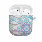 Australian Indigenous Aboriginal Art AirPods Case Vivid Pastel Pink Teal