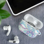 Australian Indigenous Aboriginal Art AirPods Case Vivid Pastel Pink Teal