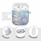 Australian Indigenous Aboriginal Art AirPods Case Vivid Pastel Pink Teal