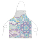 Australian Indigenous Aboriginal Art Apron Vivid Pastel Pink Teal