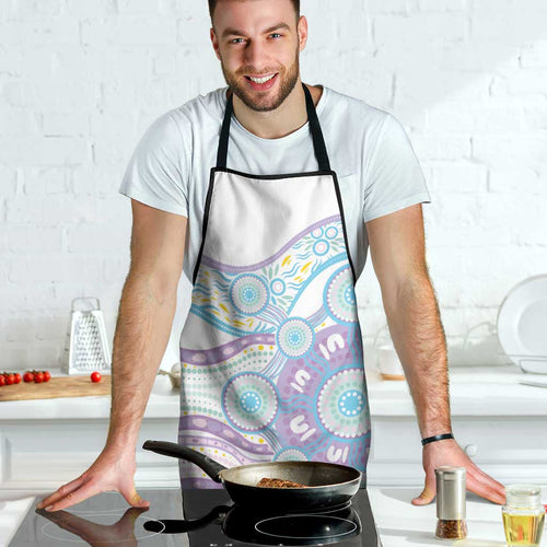 Australian Indigenous Aboriginal Art Apron Vivid Pastel Pink Teal
